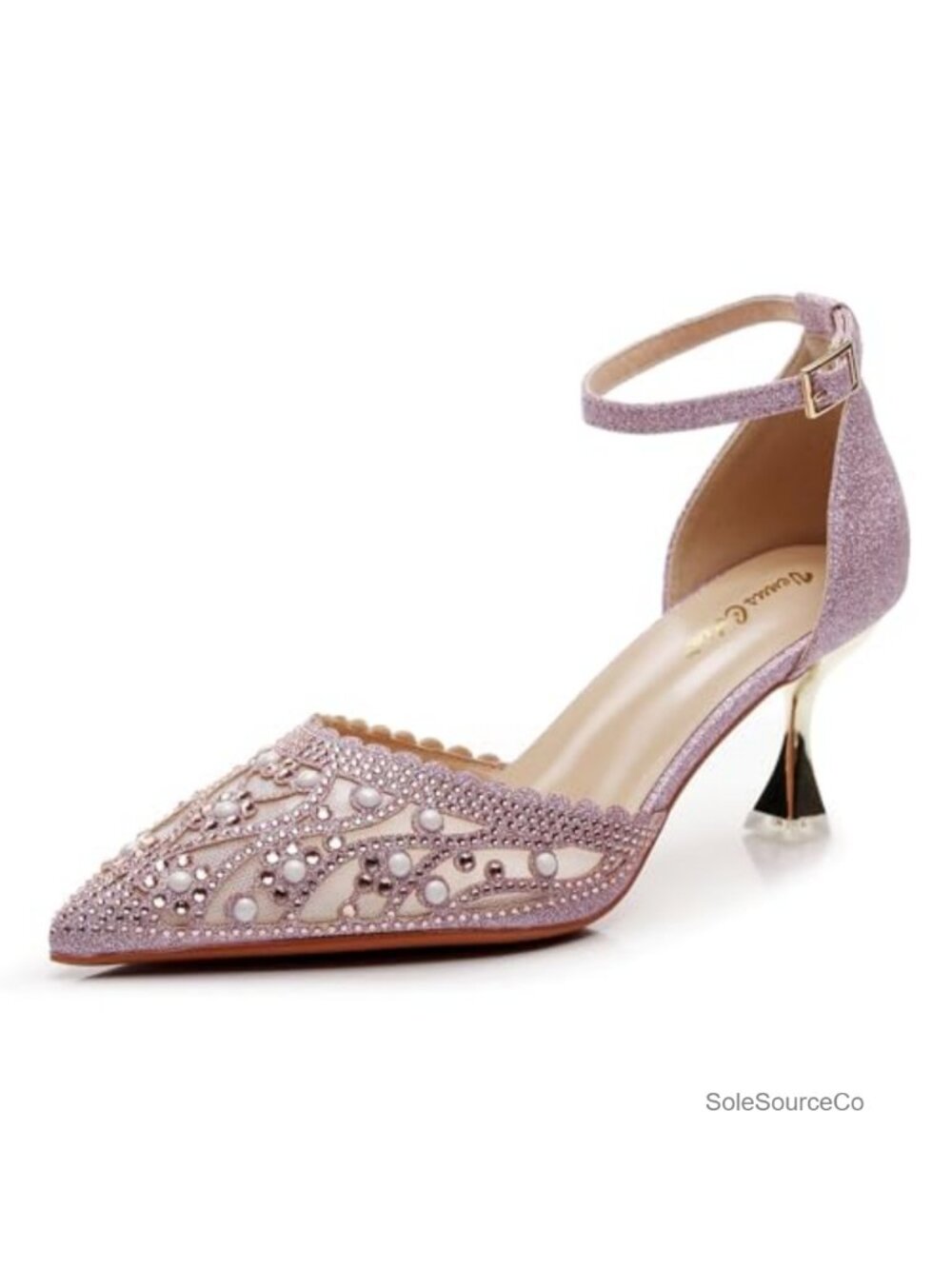 Women's Kitten Heel D'Orsay Ankle Strap Pumps Pointed Toe Dress Shoes